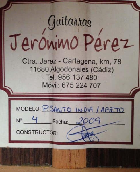 Flamenco-guitar-Jerónimo-Pérez-2009-for-sale